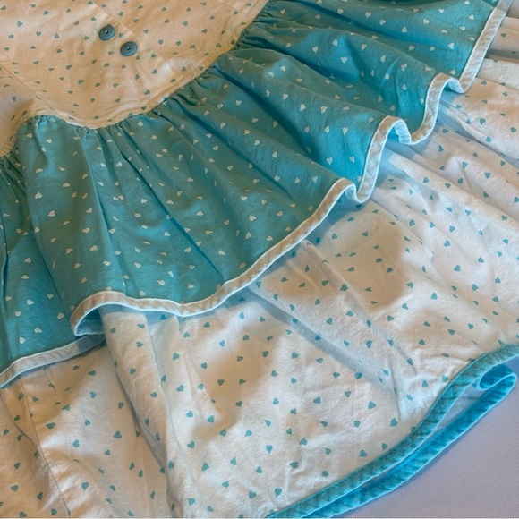 VINTAGE AMY TOO! White‎ and Blue Polka Dot Ruffled Girls Dress 80s 90s Size 12 - Picture 10 of 14